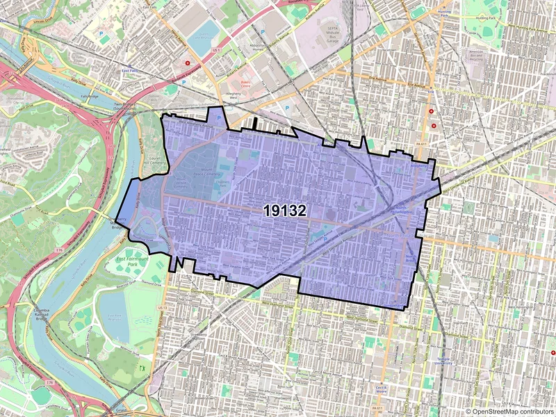 Map of ZIP Code 19132 — Philadelphia, PA
