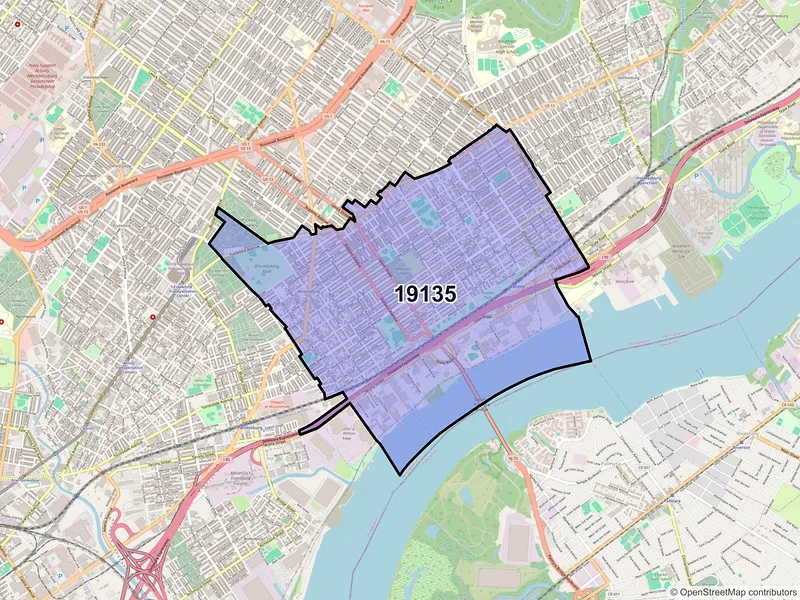 Map of ZIP Code 19135 — Philadelphia, PA