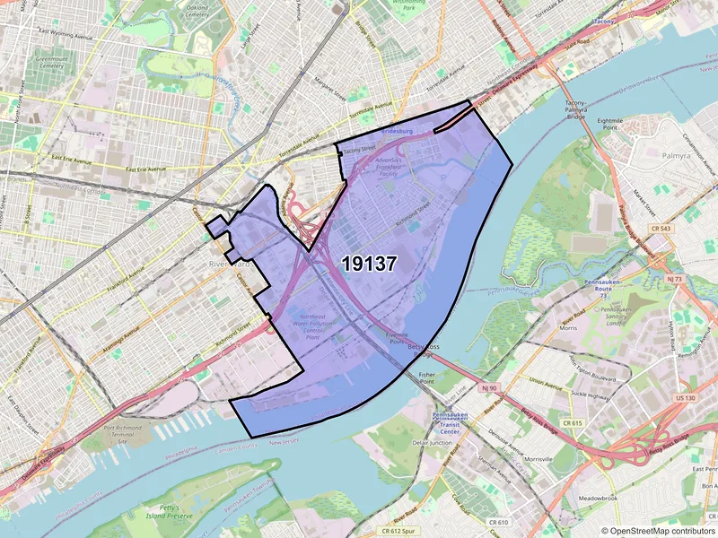 Map of ZIP Code 19137 — Philadelphia, PA