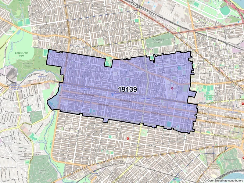 Map of ZIP Code 19139 — Philadelphia, PA