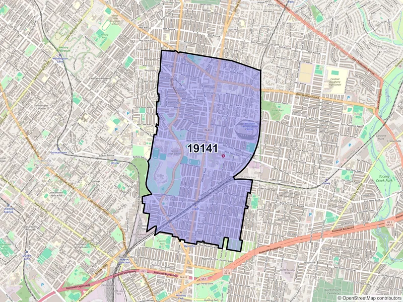 Map of ZIP Code 19141 — Philadelphia, PA