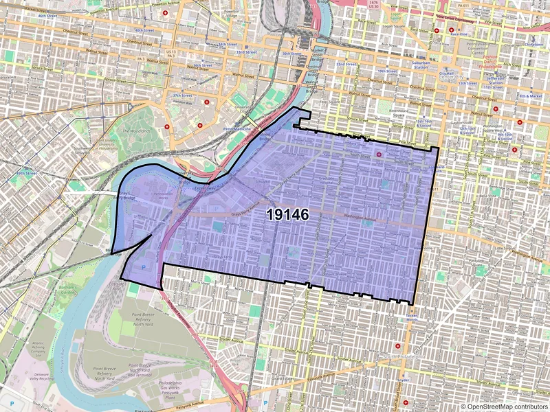 Map of ZIP Code 19146 — Philadelphia, PA