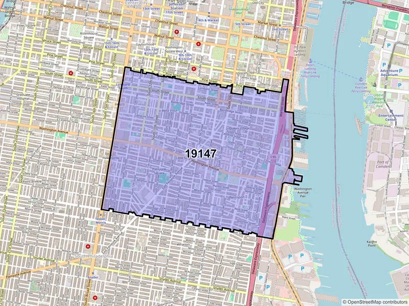 Map of ZIP Code 19147 — Philadelphia, PA