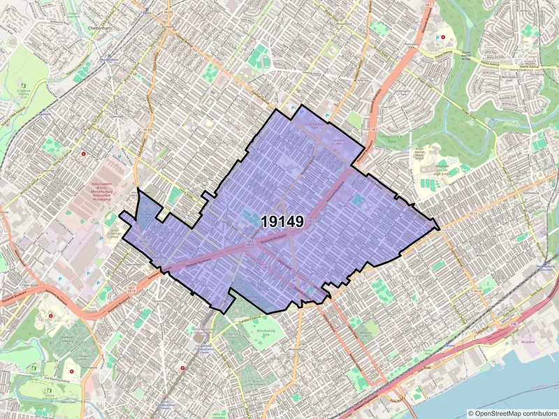 Map of ZIP Code 19149 — Philadelphia, PA
