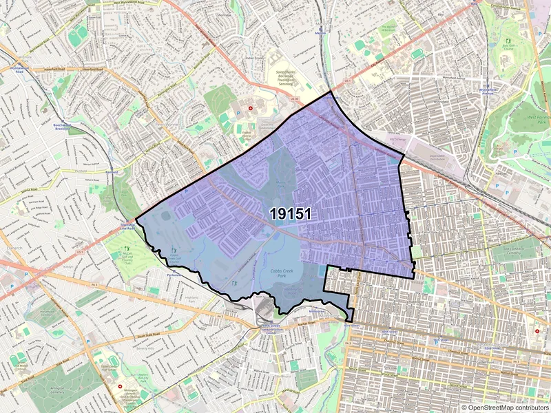 Map of ZIP Code 19151 — Philadelphia, PA