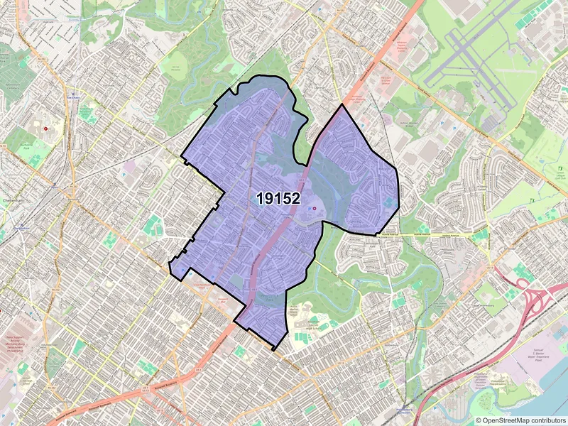 Map of ZIP Code 19152 — Philadelphia, PA