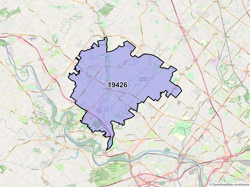 Map of ZIP Code 19426 — Collegeville, PA