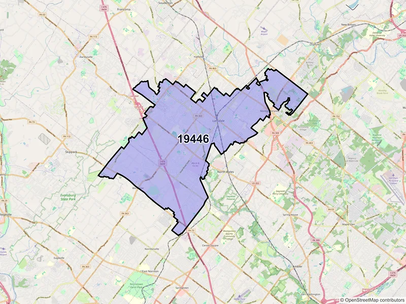 Map of ZIP Code 19446 — Lansdale, PA