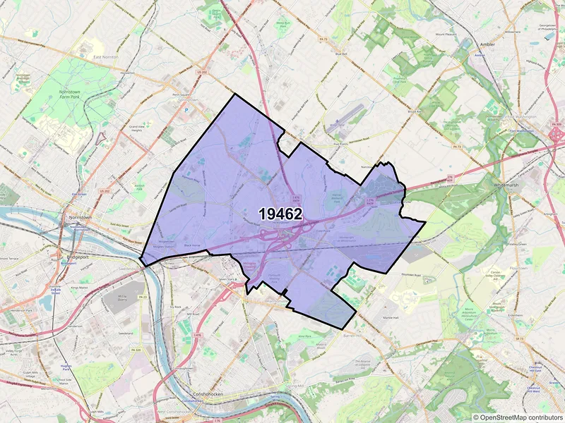 Map of ZIP Code 19462 — Plymouth Meeting, PA