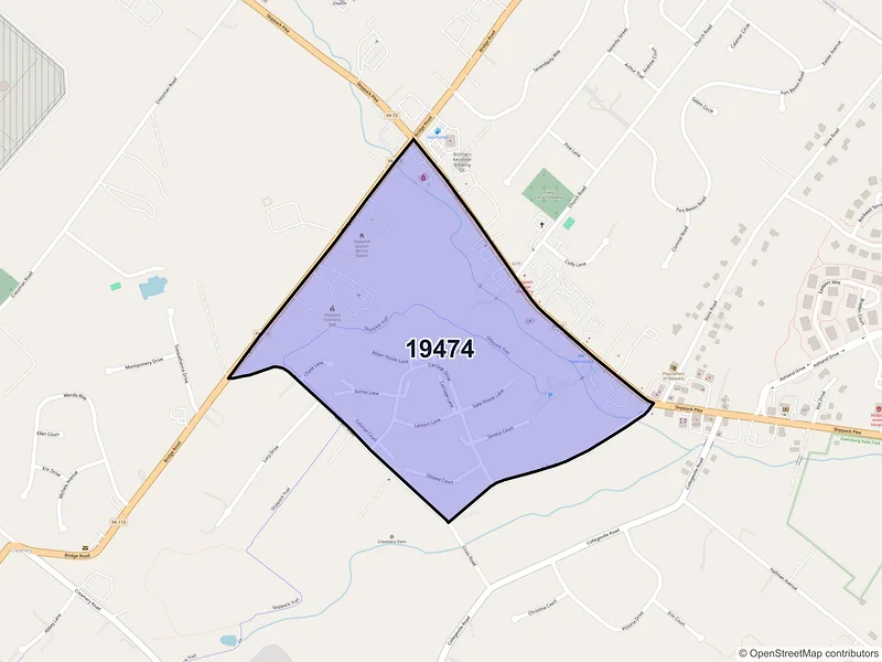 Map of Skippack, Pennsylvania and ZIP codes