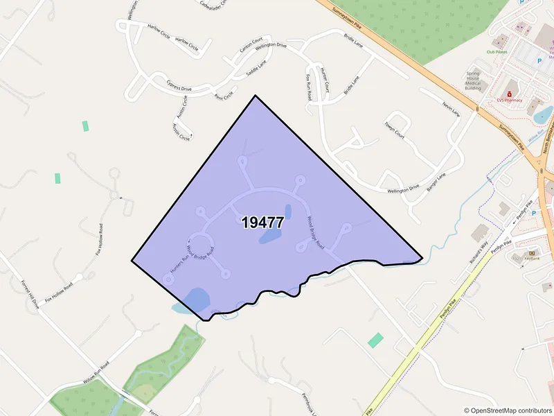 Map of ZIP Code 19477 — Spring House, PA