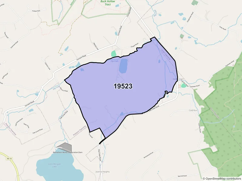 Map of Geigertown, Pennsylvania and ZIP codes