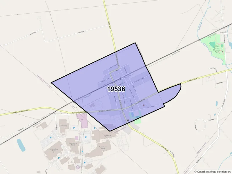Map of Lyon Station, Pennsylvania and ZIP codes