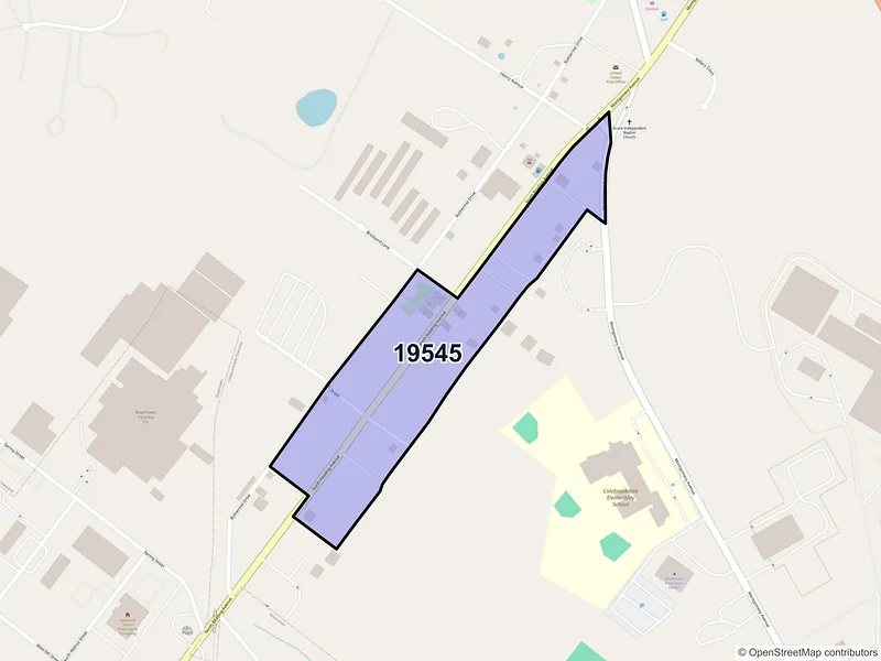 Map of New Berlinville, Pennsylvania and ZIP codes