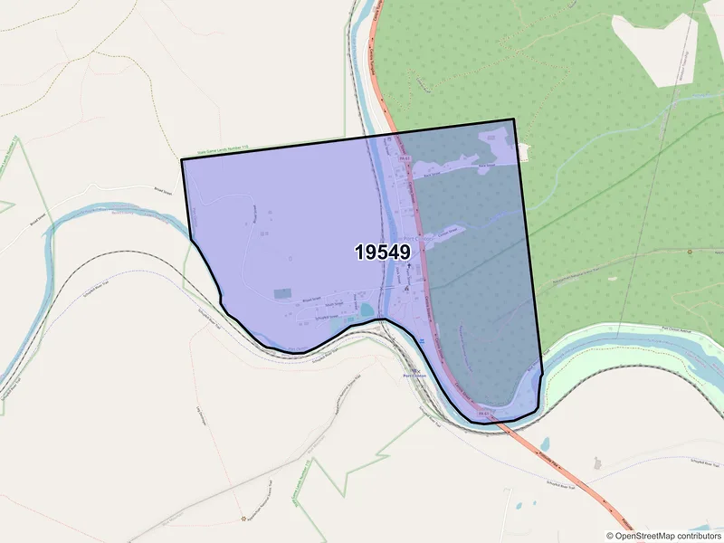 Map of Port Clinton, Pennsylvania and ZIP codes