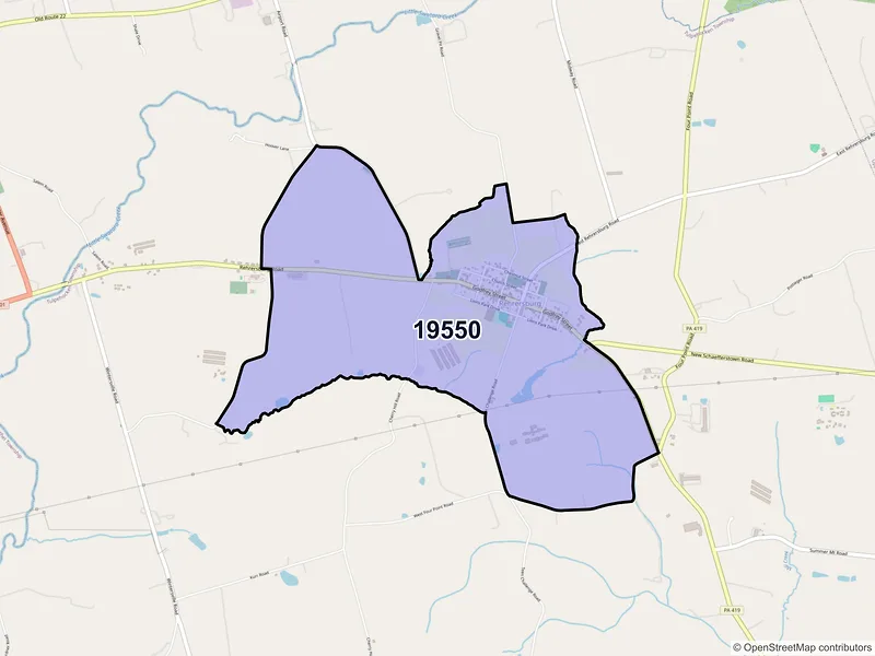 Map of Rehrersburg, Pennsylvania and ZIP codes