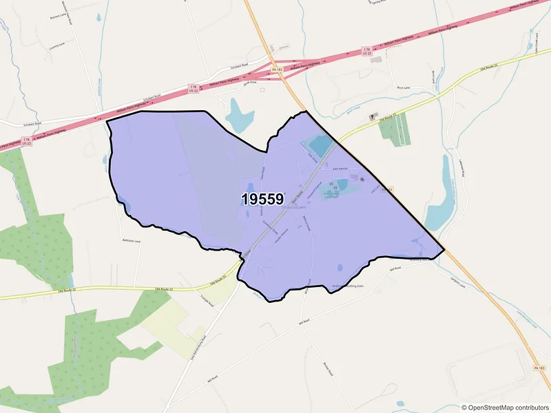 Map of Strausstown, Pennsylvania and ZIP codes