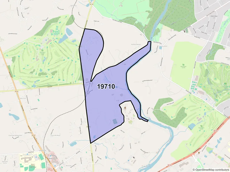 Map of Montchanin, Delaware and ZIP codes