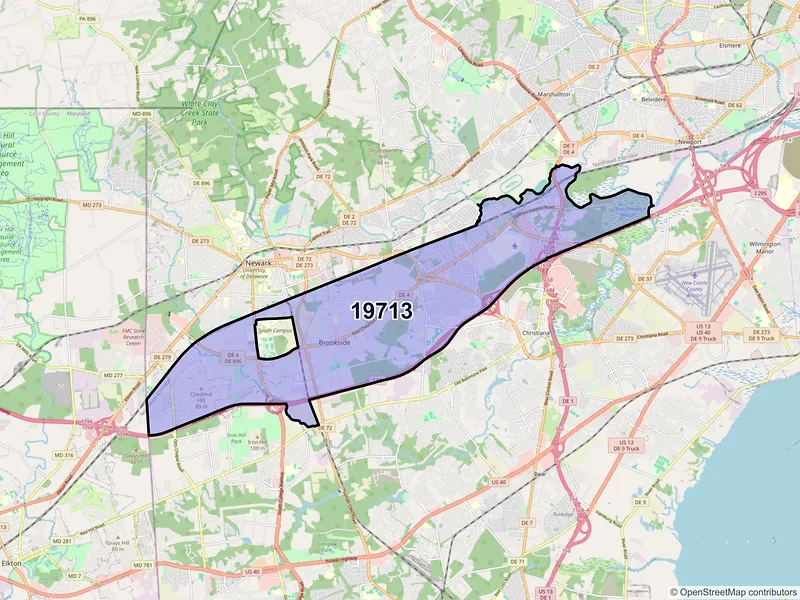 Map of ZIP Code 19713 — Newark, DE