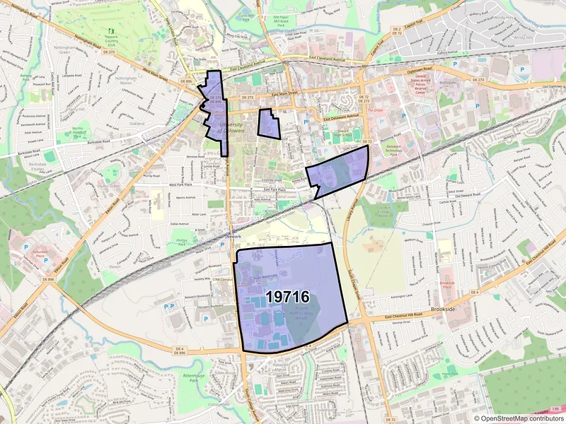 Map of ZIP Code 19716 — Newark, DE