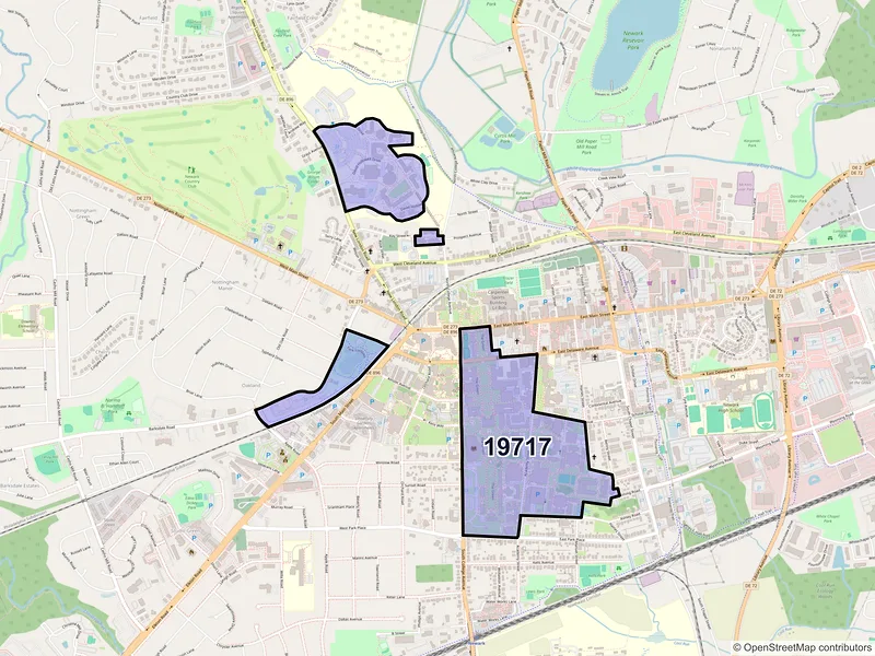 Map of ZIP Code 19717 — Newark, DE