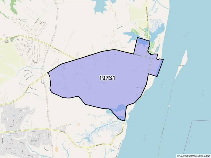 Map of Port Penn, Delaware and ZIP codes