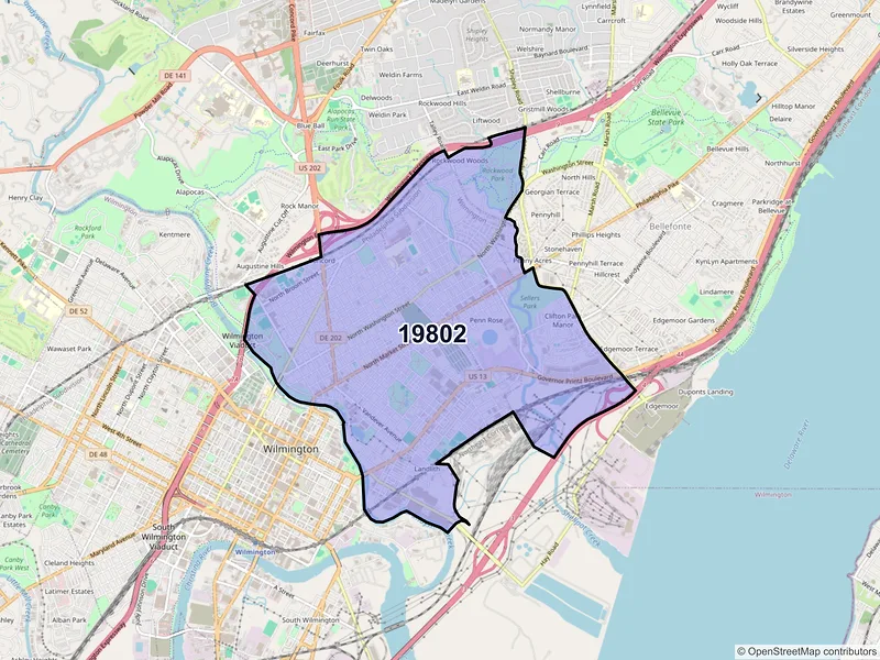 Map of ZIP Code 19802 — Wilmington, DE