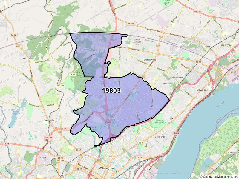 Map of ZIP Code 19803 — Wilmington, DE