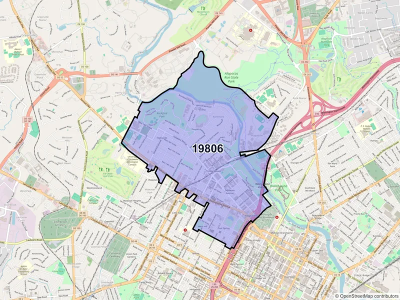 Map of ZIP Code 19806 — Wilmington, DE