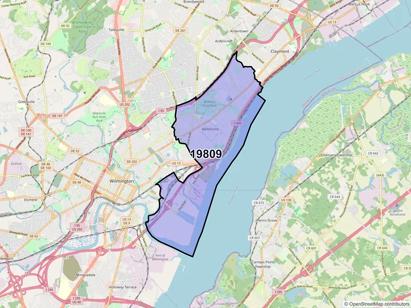 Map of ZIP Code 19809 — Wilmington, DE