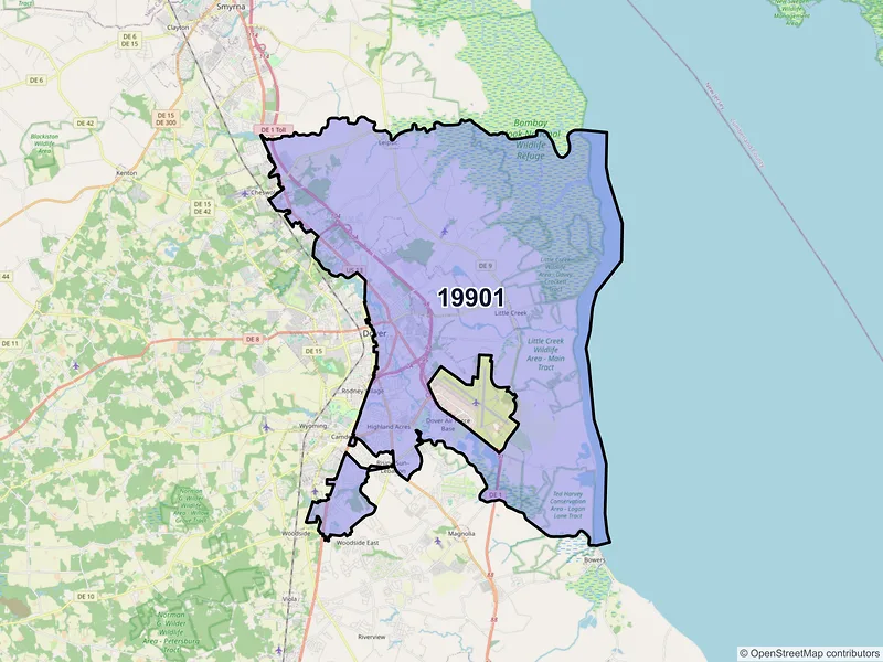 Map of ZIP Code 19901 — Dover, DE