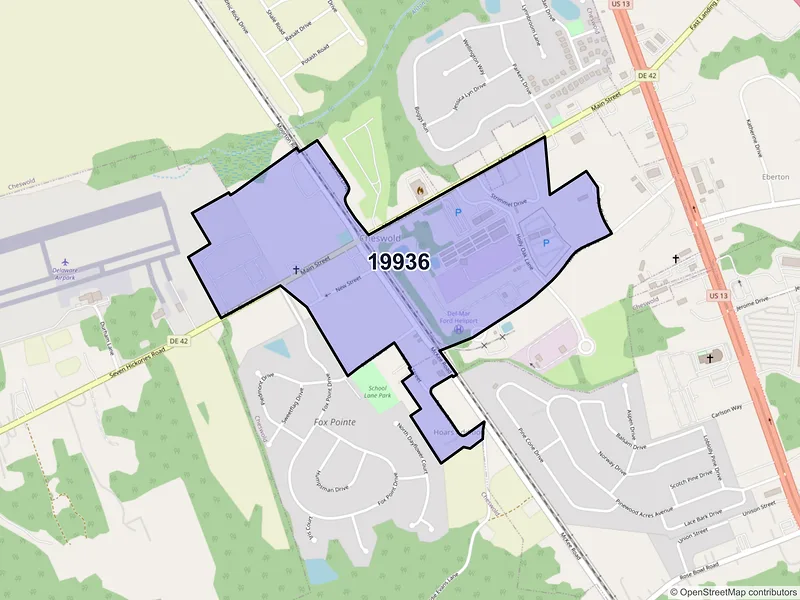 Map of Cheswold, Delaware and ZIP codes
