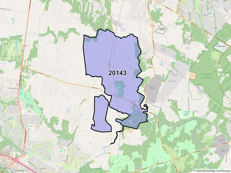 Map of Catharpin, Virginia and ZIP codes