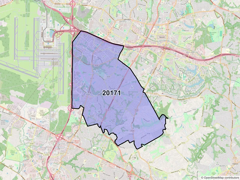 Map of ZIP Code 20171 — Herndon, VA