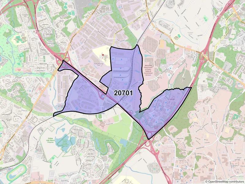 Map of Annapolis Junction, Maryland and ZIP codes