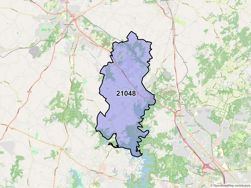 Map of Finksburg, Maryland and ZIP codes