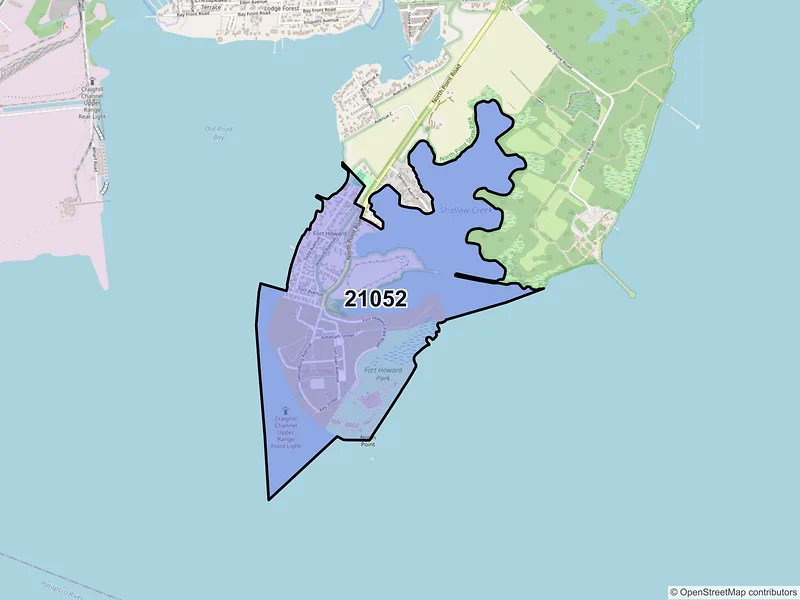 Map of Fort Howard, Maryland and ZIP codes