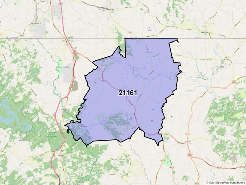Map of White Hall, Maryland and ZIP codes