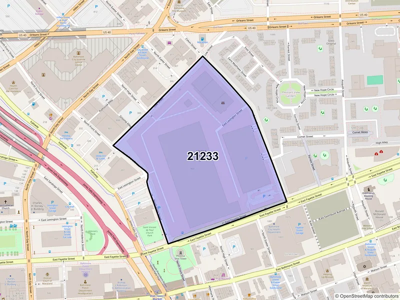 Map of ZIP Code 21233 — Baltimore, MD