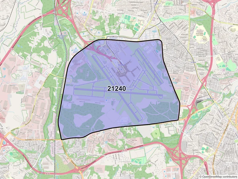 Map of ZIP Code 21240 — Baltimore, MD