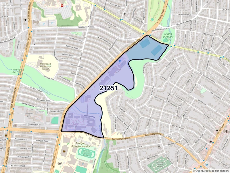 Map of ZIP Code 21251 — Baltimore, MD