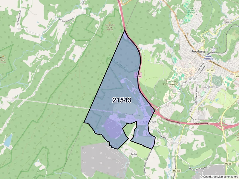 Map of Midlothian, Maryland and ZIP codes
