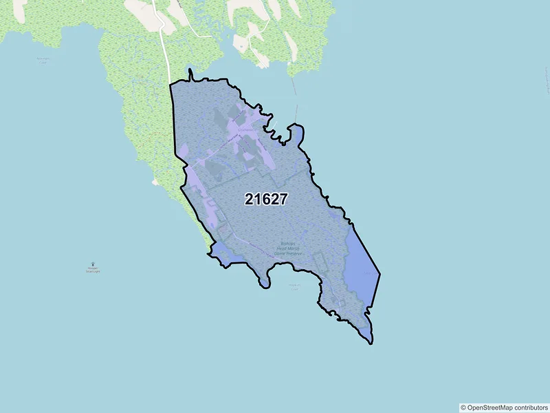 Map of ZIP Code 21627 — Crocheron, MD