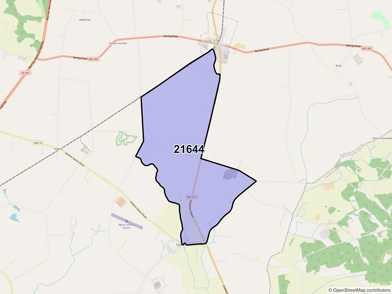 Map of Ingleside, Maryland and ZIP codes