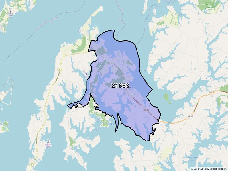 Map of ZIP Code 21663 — Saint Michaels, MD