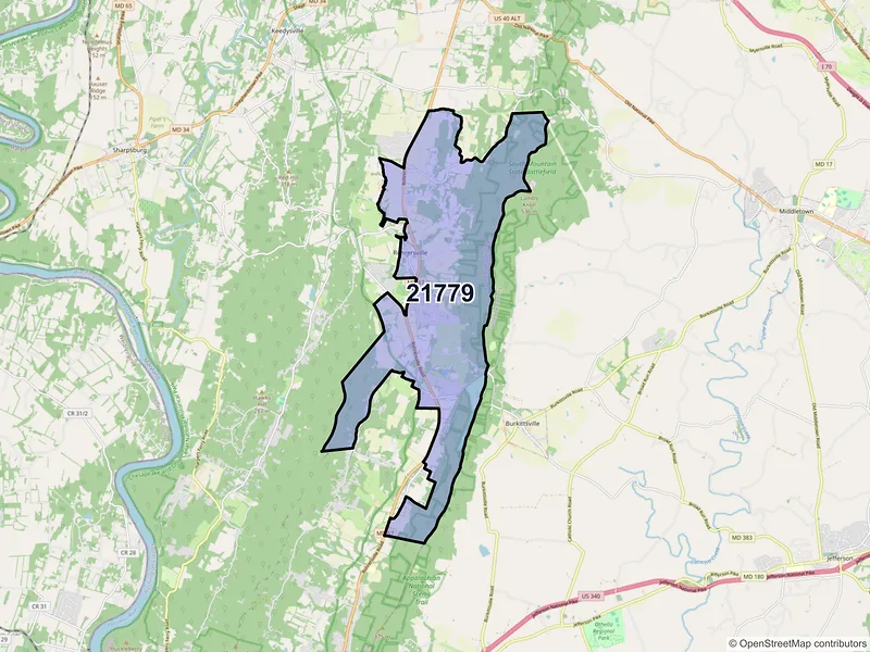 Map of Rohrersville, Maryland and ZIP codes
