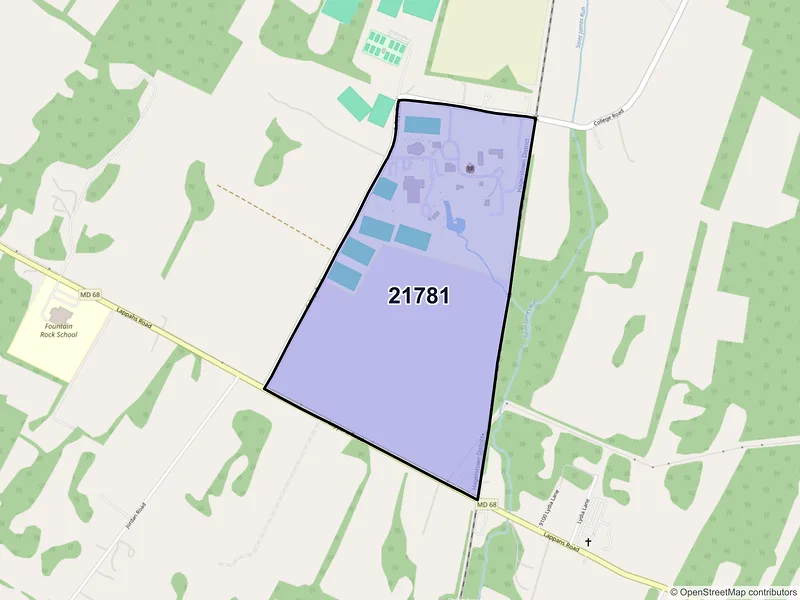 Map of Saint James, Maryland and ZIP codes