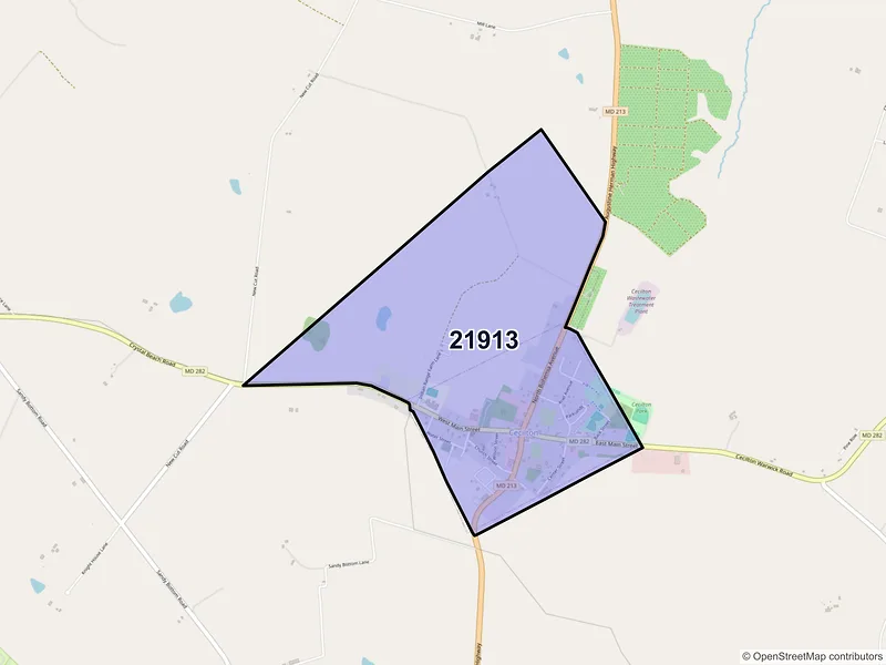 Map of Cecilton, Maryland and ZIP codes