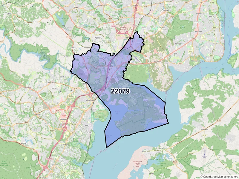 Map of ZIP Code 22079 — Lorton, VA