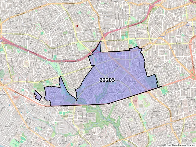 Map of ZIP Code 22203 — Arlington, VA